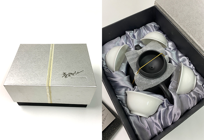 夾碳黑陶龍蛋壺組